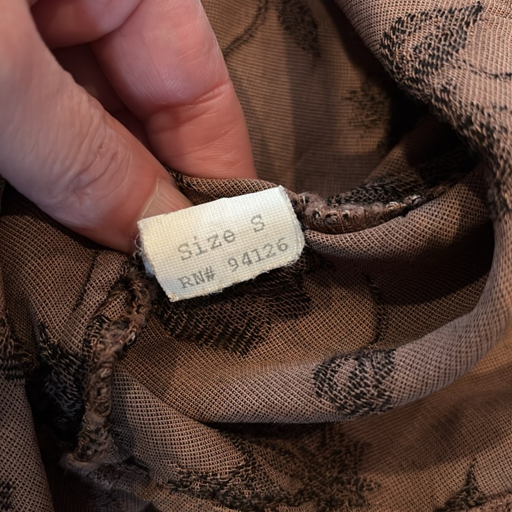 Brown Floral Button-Up Shirt - Picture 5 of 5